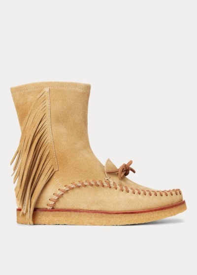 Botas Polo Ralph Lauren Channing Fringe Mid-Rise Mulher 63289-UFDO